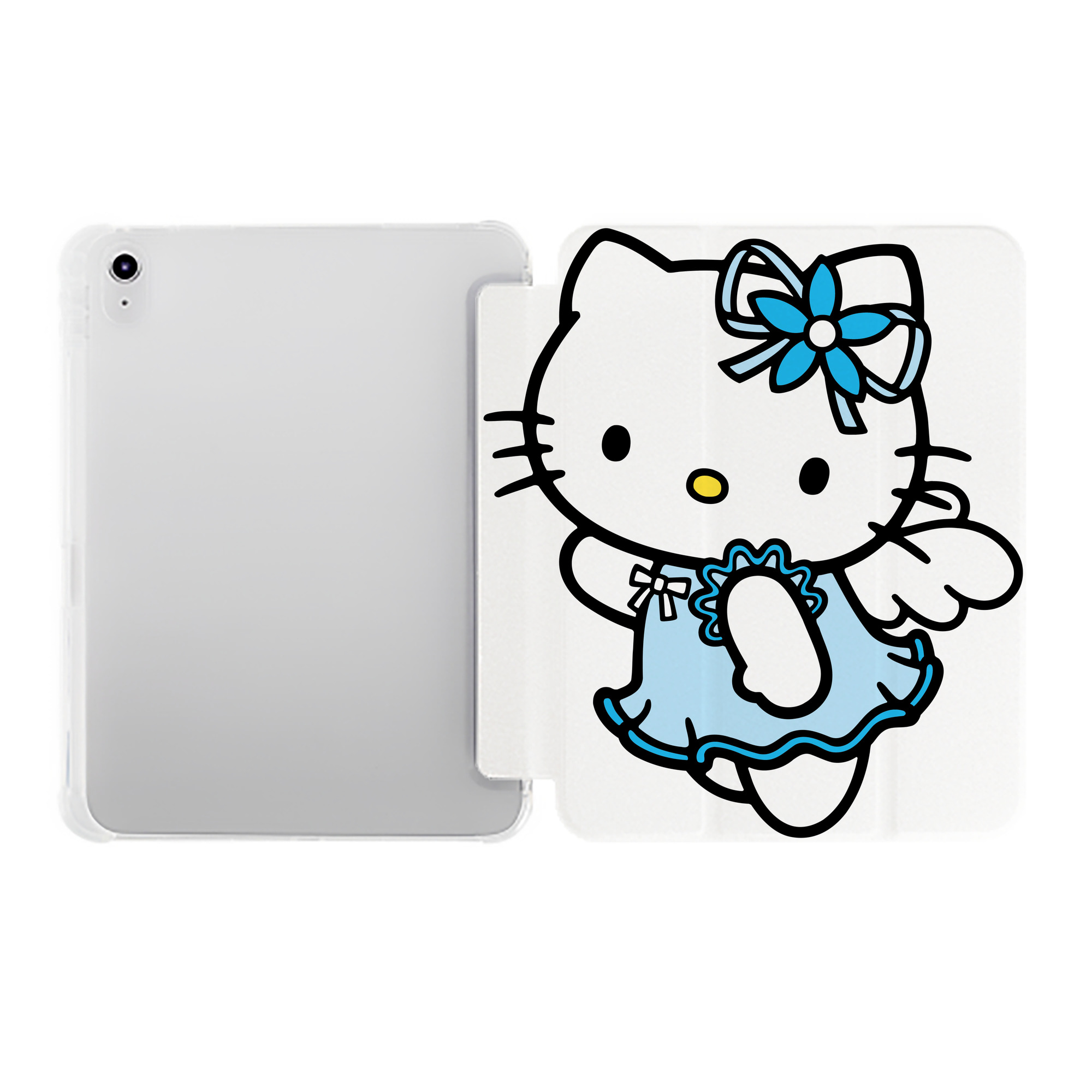 （画像用） Hello Kitty ハローキティ IPad ケース ペン収納付き 三つ折りスタンド PUレザー×シリコン 対応機種9.5/10.5/10.9インチ